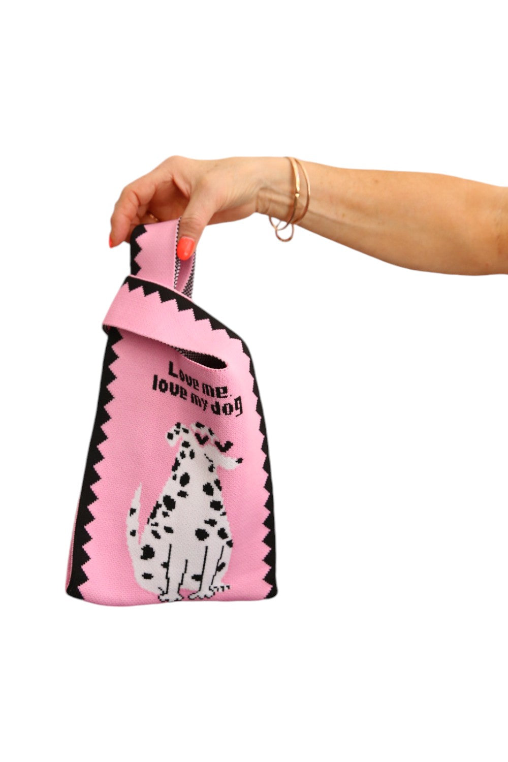 LE SAC BAG LOVE ME LOVE MY DOG PINK