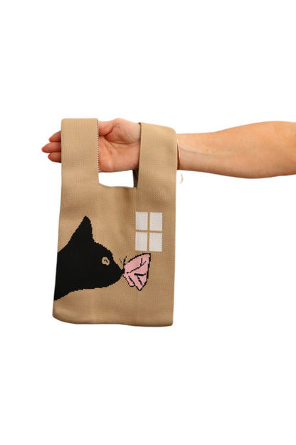 LE SAC BAG BLACK CAT PINK BUTTERFLY