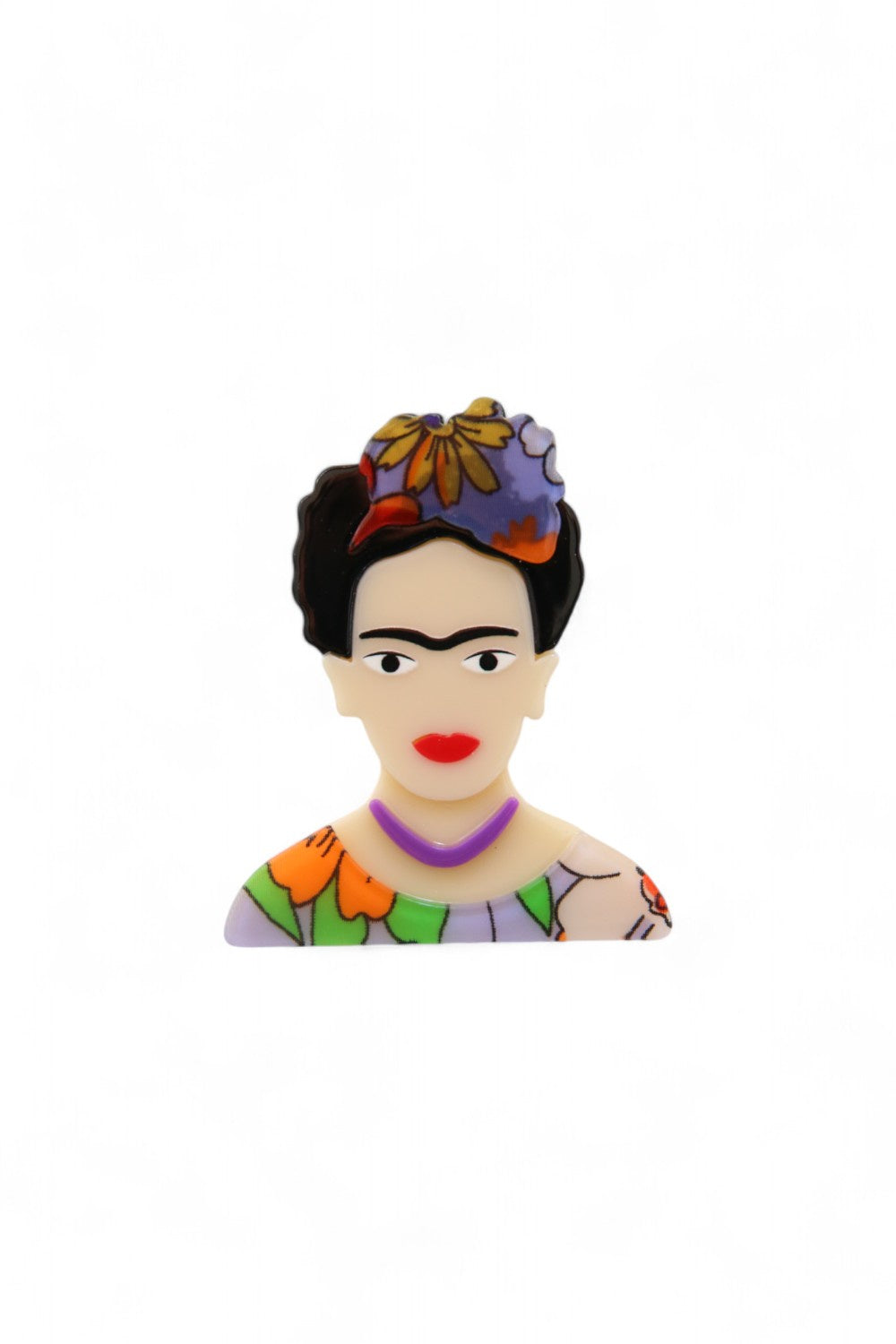 SIA BROOCH FRIDA PURPLE FLORAL PURPLE NECKLACE