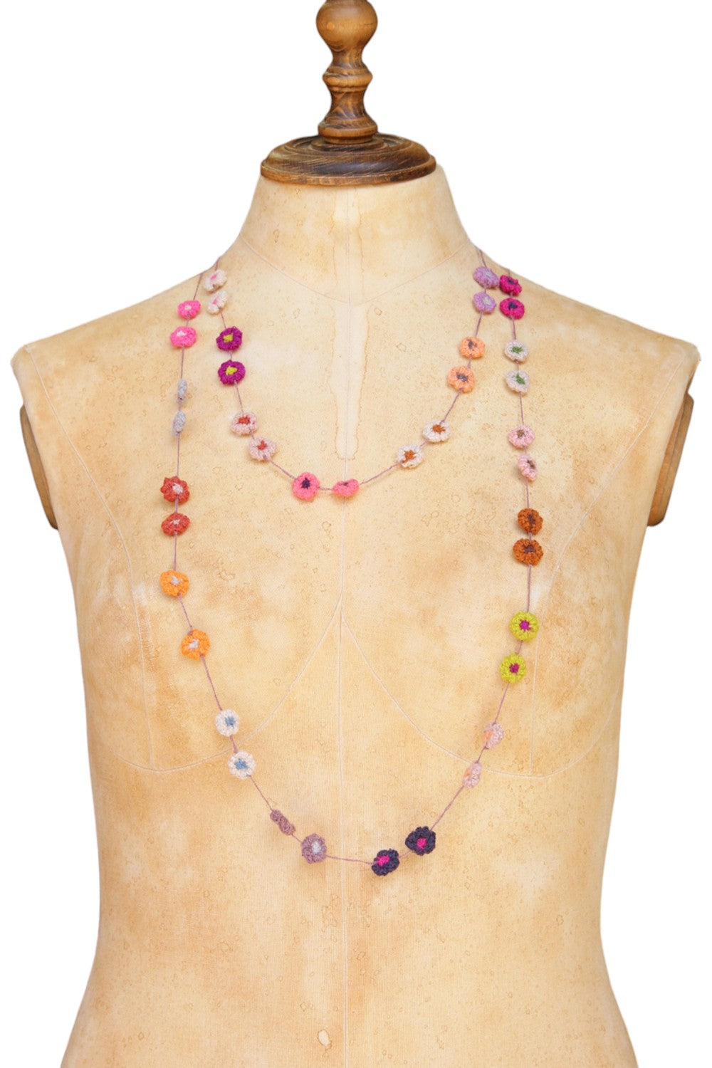 Sophie Digard Crocheted Necklace Multi Flowers