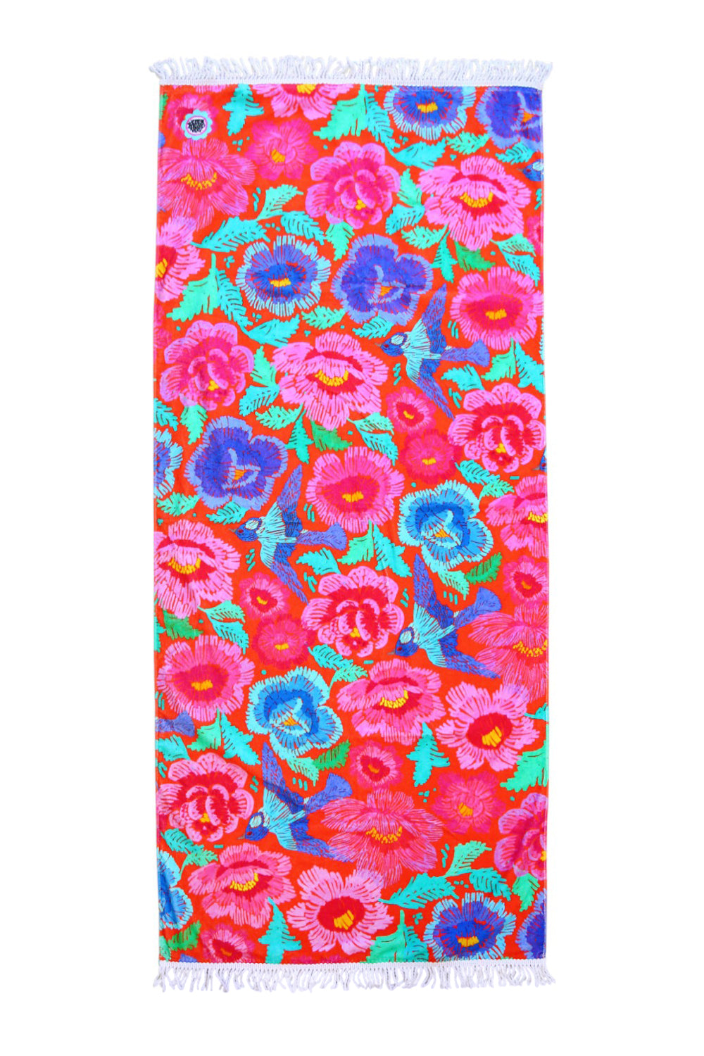 Anna Chandler Beach Towel Birds and Roses