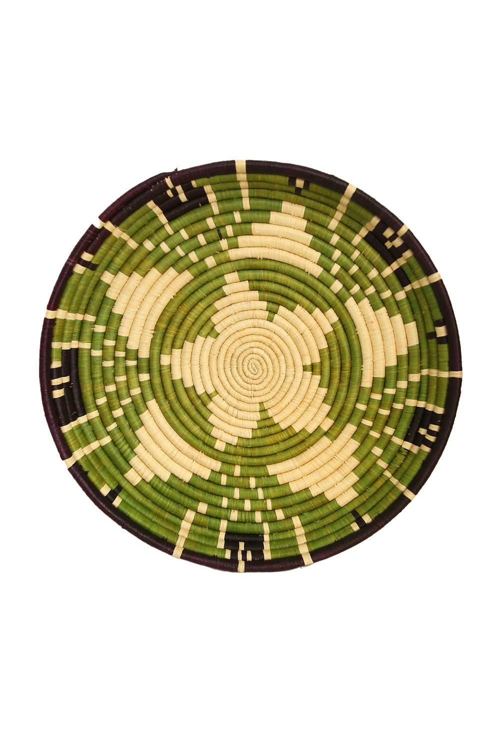 AFRI BEADS PLATTER ROUND 45CM GREEN/NATURAL