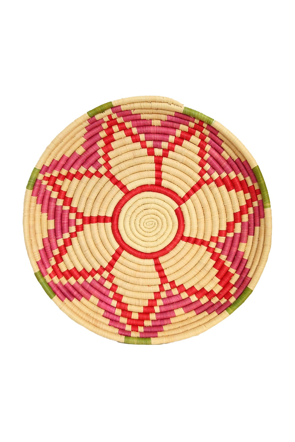 AFRI BEADS PLATTER ROUND 45CM RED FLOWER