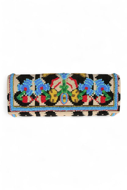 Akbar Delights Handcrafted Beaded Clutch Bag Multi