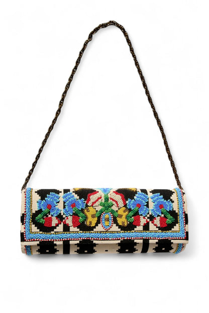 Akbar Delights Handcrafted Beaded Clutch Bag Multi
