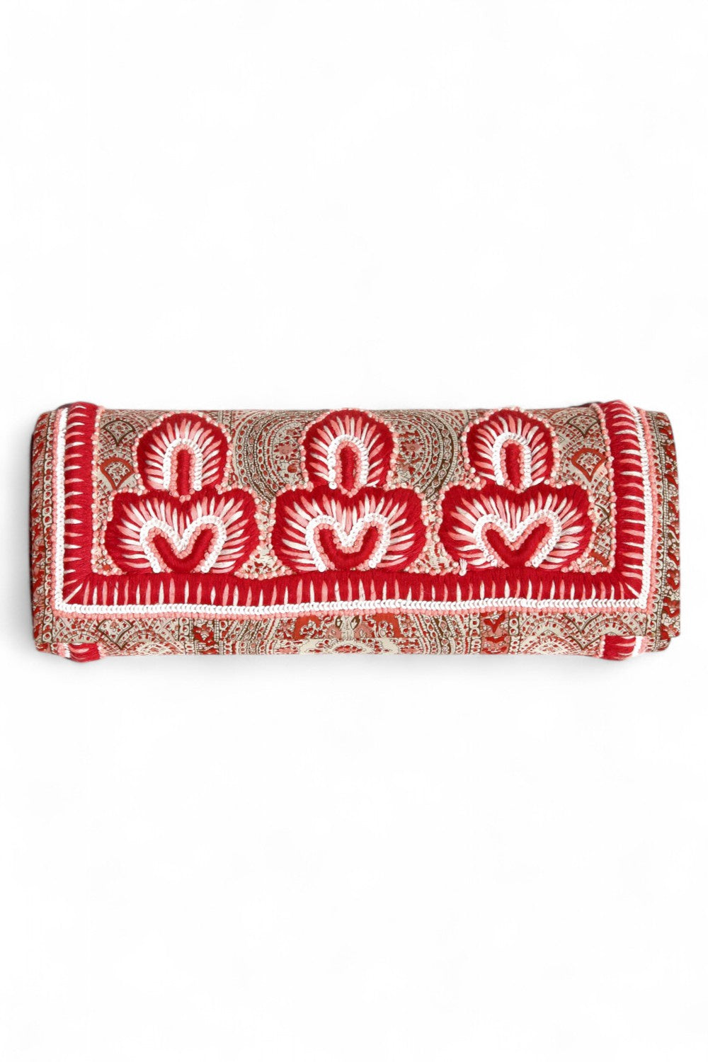 Akbar Delights Handcrafted Beaded Clutch Bag Red