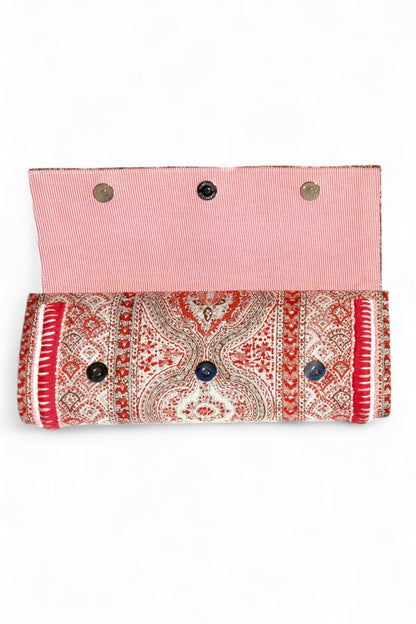 Akbar Delights Handcrafted Beaded Clutch Bag Red