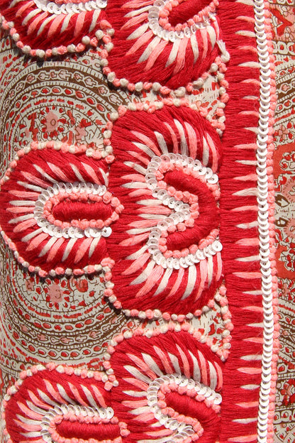 Akbar Delights Handcrafted Beaded Clutch Bag Red