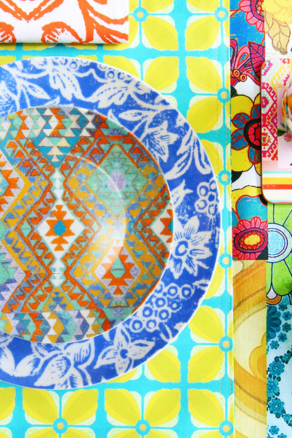 ANNA CHANDLER DESSERT PLATE SET KELIM MULTI