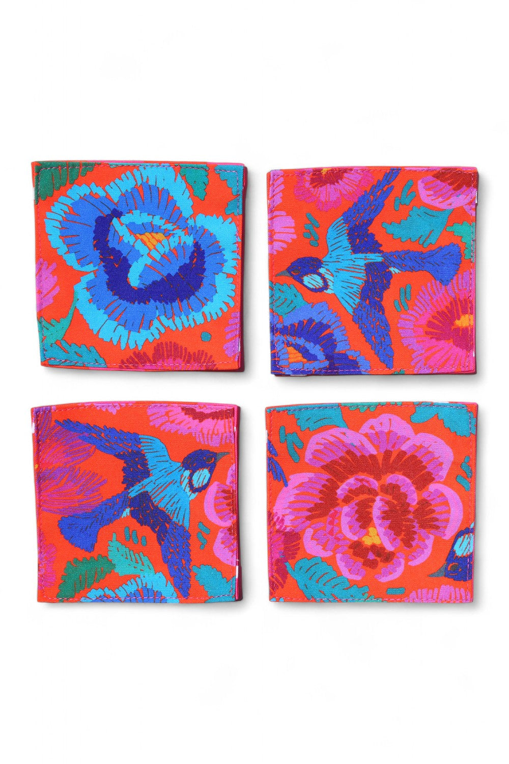 Anna Chandler Canvas Coaster Set of 4 Birds and Roses