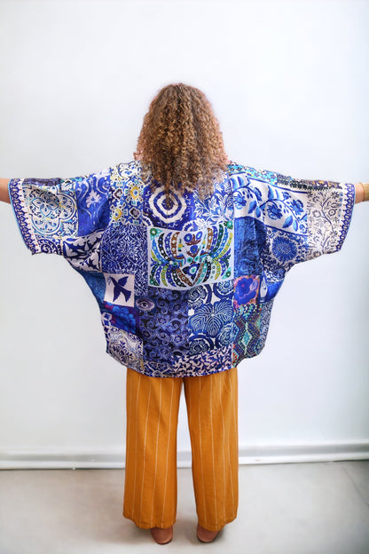 ANNA CHANDLER KIMONO TOP BLUE NOMAD