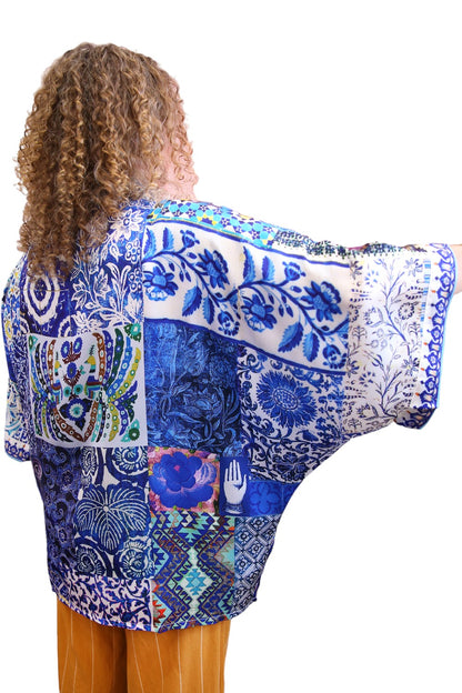 ANNA CHANDLER KIMONO TOP BLUE NOMAD