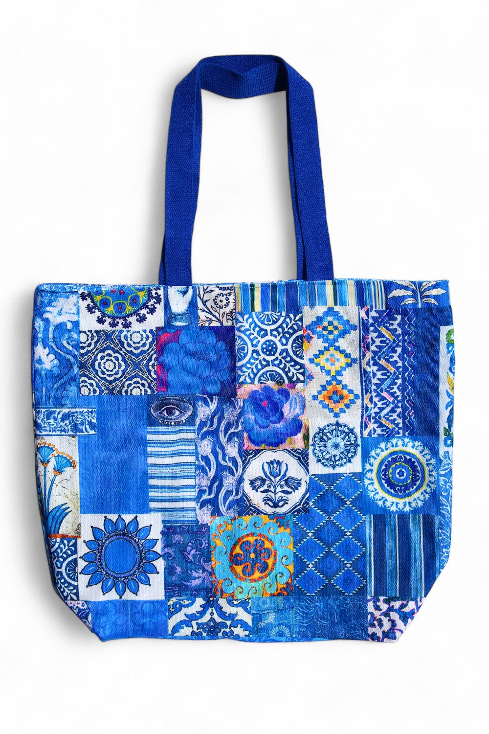 ANNA CHANDLER DOUBLE SIDED CANVAS BAG BLUE NOMAD
