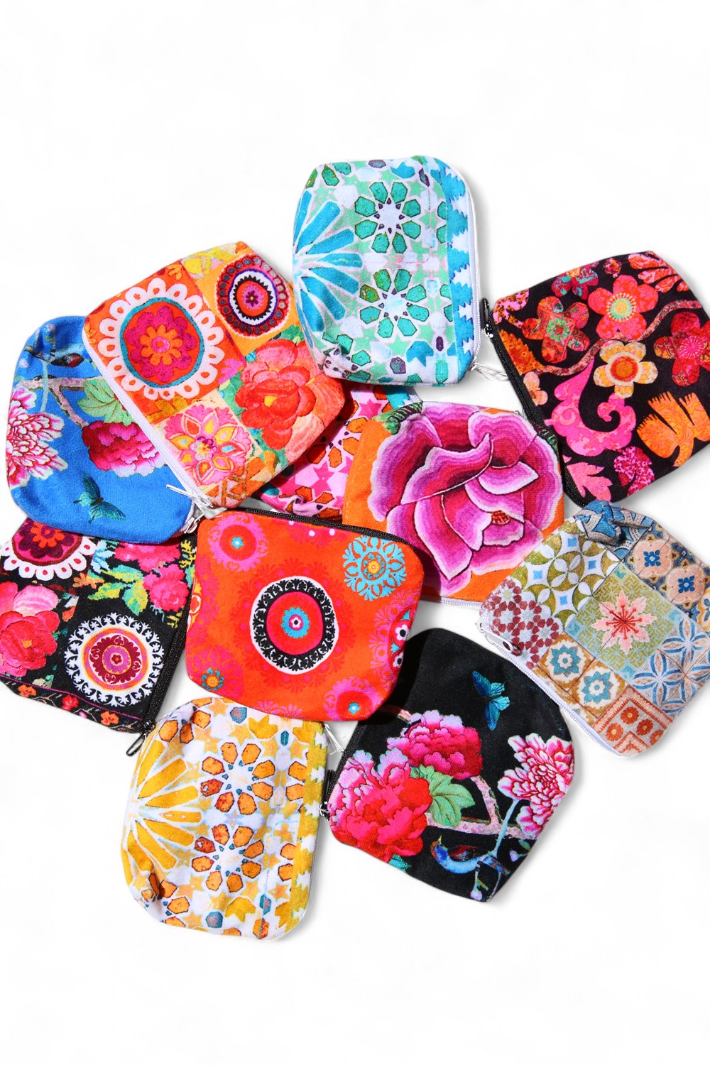 ANNA CHANDLER VELVET CHANGE PURSE CORNFLOWER BLUE