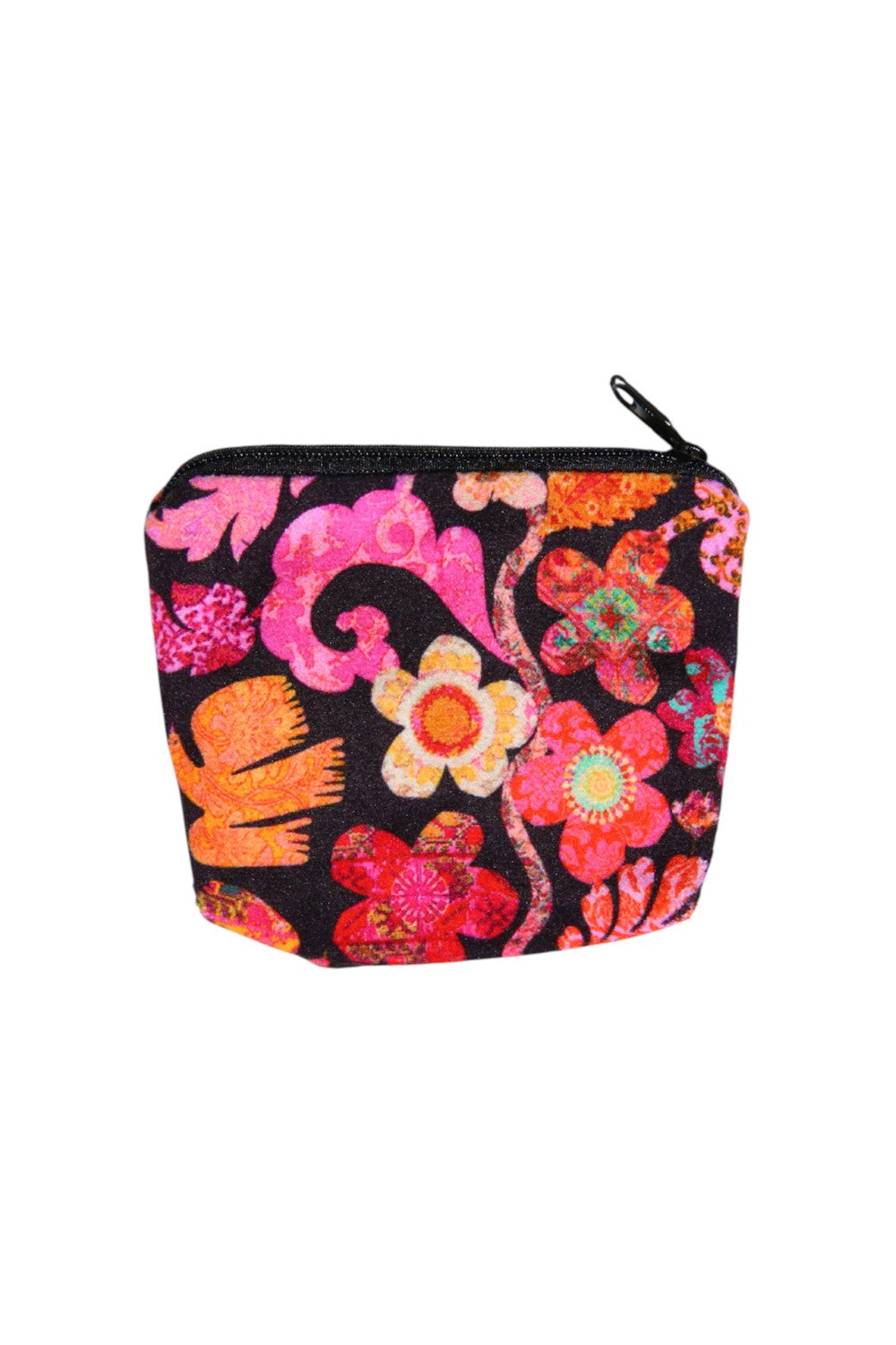 ANNA CHANDLER VELVET CHANGE PURSE FLORABELLE BLACK