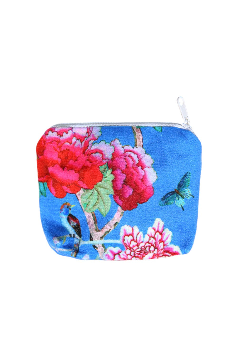 ANNA CHANDLER VELVET CHANGE PURSE CORNFLOWER BLUE
