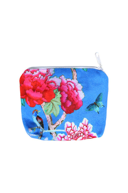 ANNA CHANDLER VELVET CHANGE PURSE CORNFLOWER BLUE