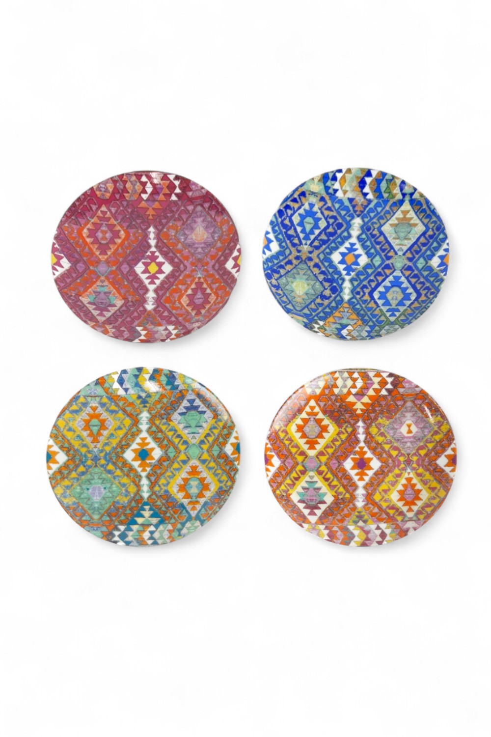 ANNA CHANDLER DESSERT PLATE SET KELIM MULTI