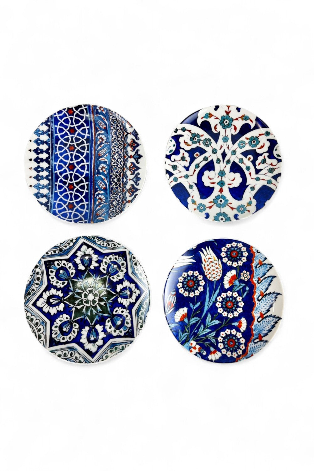 ANNA CHANDLER DESSERT PLATE SET NEW BLUE TILE