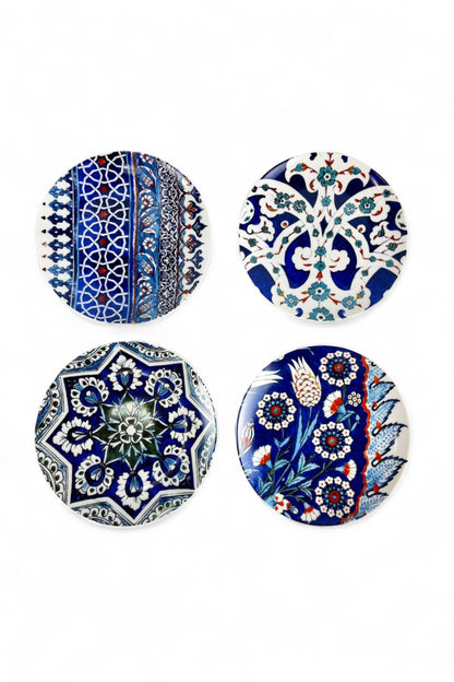 ANNA CHANDLER DESSERT PLATE SET NEW BLUE TILE