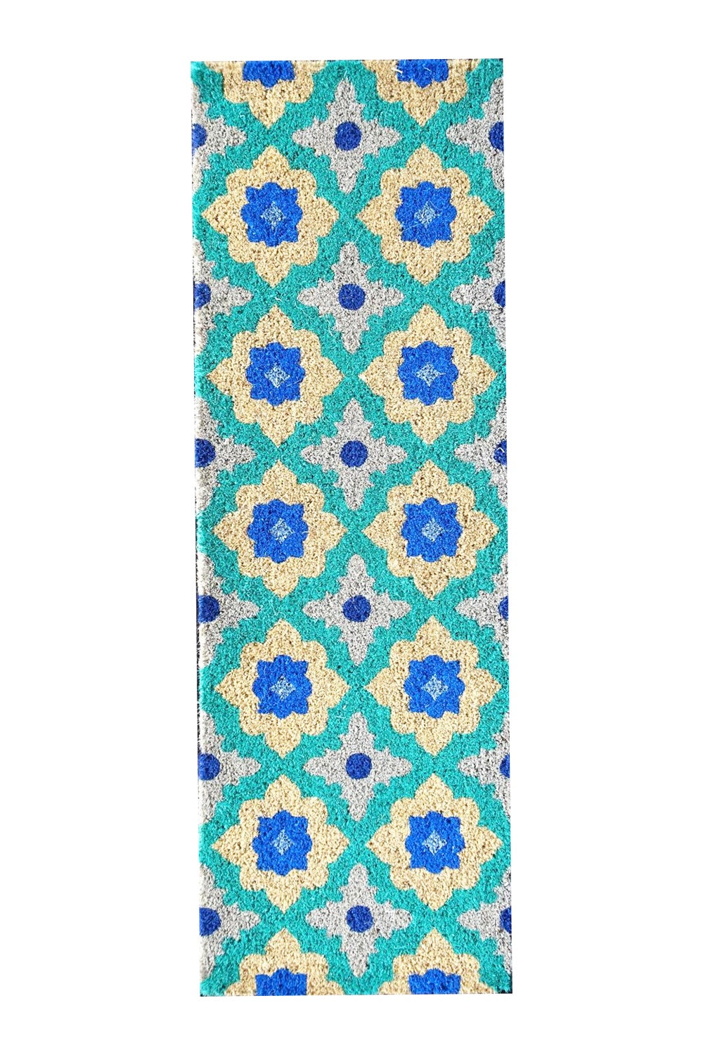 ANNA CHANDLER COIR DOORMAT FLORENTINE BLUE LONG