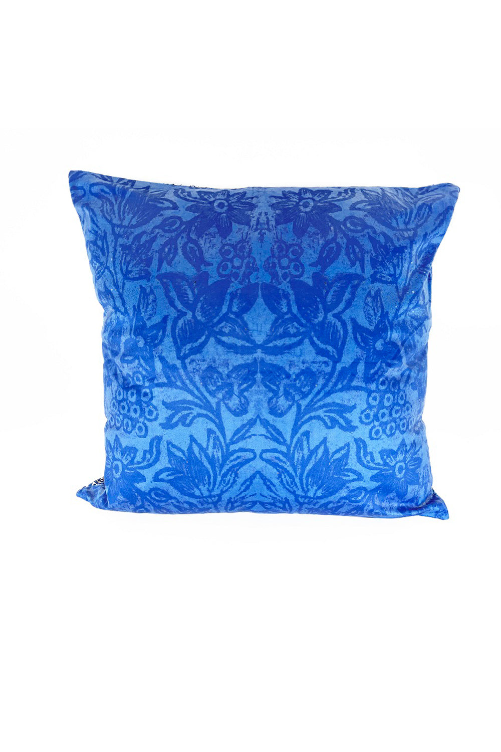 ANNA CHANDLER VELVET SQUARE CUSHION BLUE NOMAD