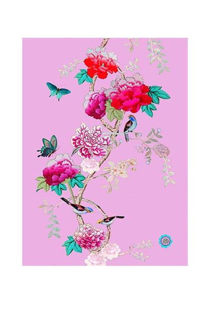 ANNA CHANDLER TEA TOWEL PINK BIRDS