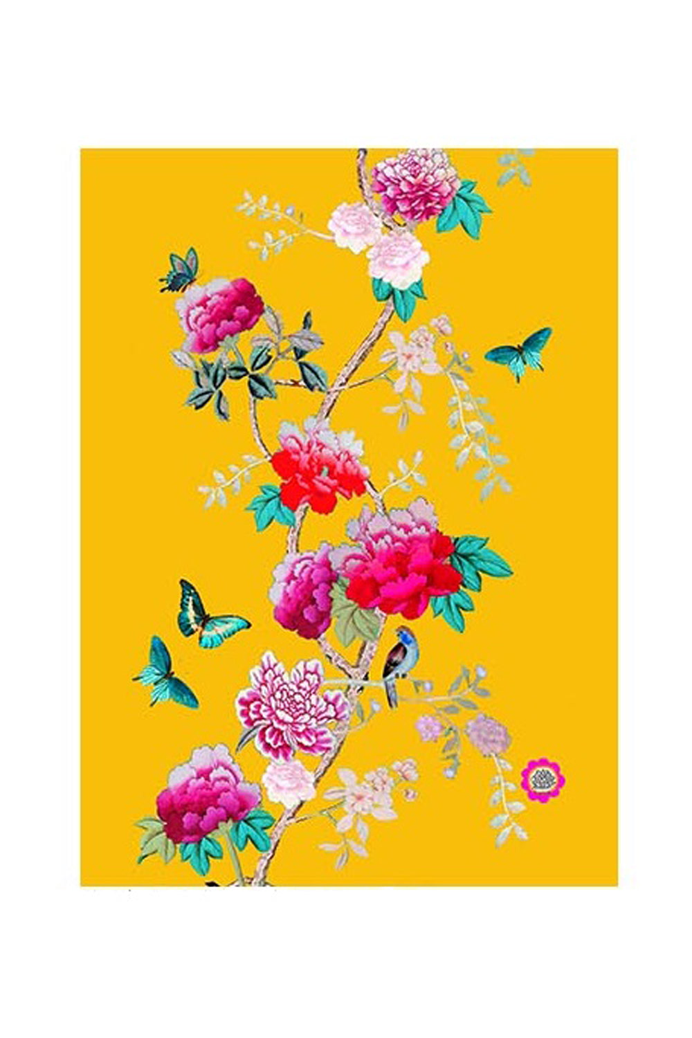 ANNA CHANDLER TEA TOWEL SAFFRON BIRDS