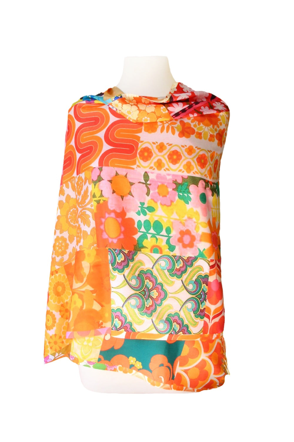 ANNA CHANDLER DOUBLE SIDED WRAP SEVENTIES ORANGE