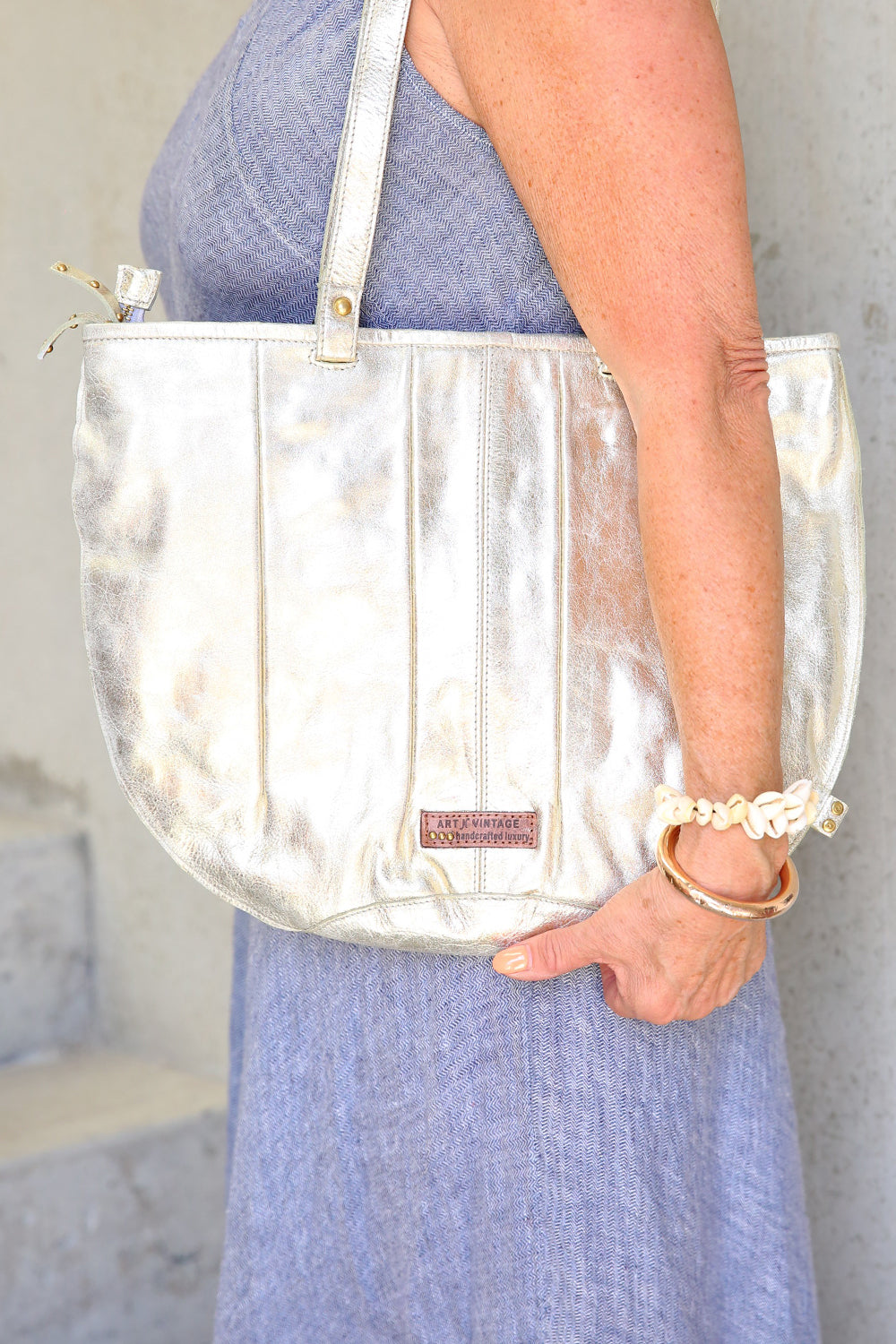 Art N Vintage Paris Tote Bag Silver