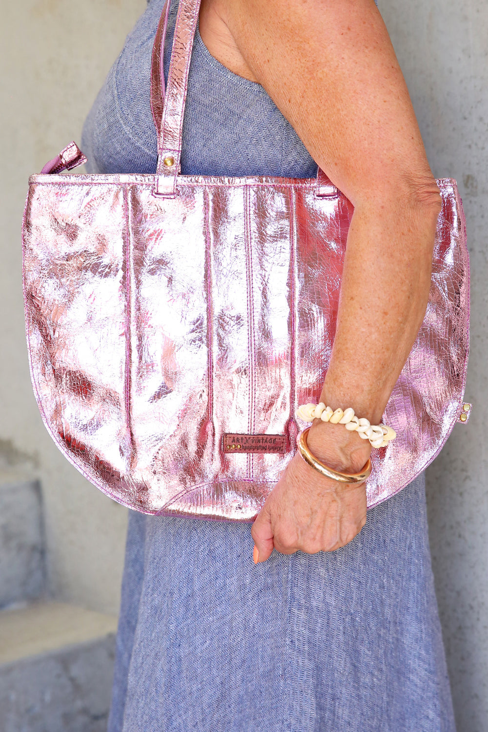 Art N Vintage Paris Tote Bag Pink