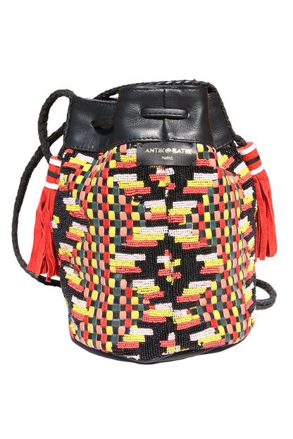 Antik Batik Leather Beaded Crossbody Bag