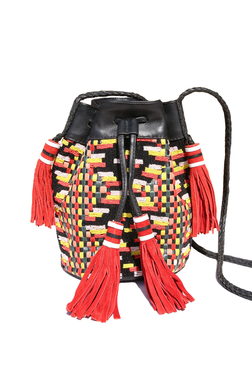 Antik Batik Leather Beaded Crossbody Bag