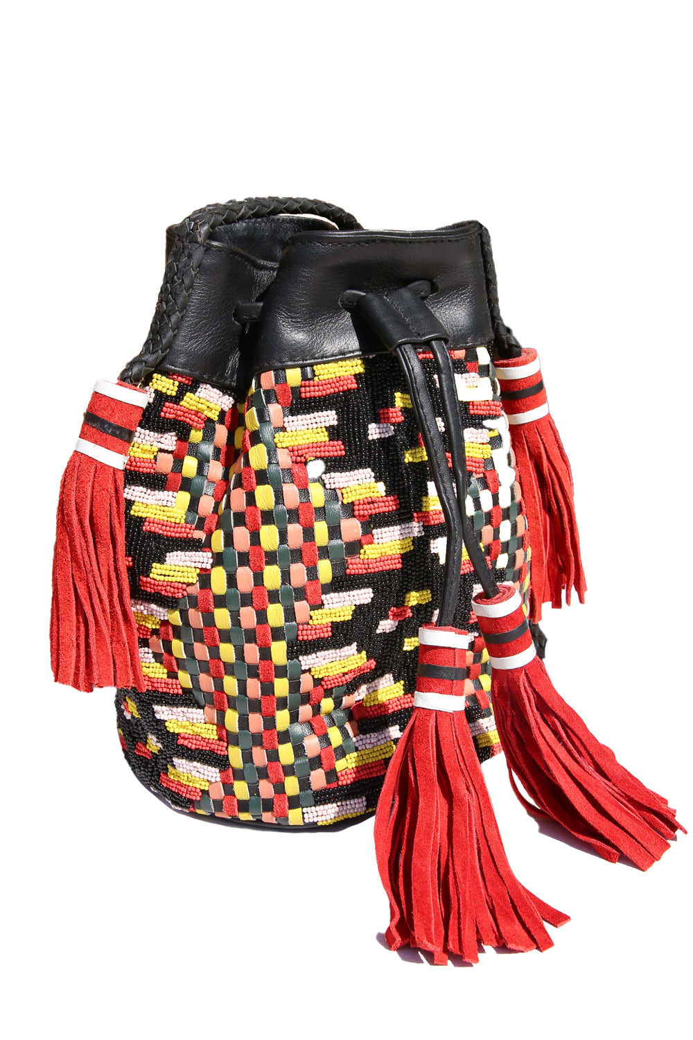 Antik Batik Leather Beaded Crossbody Bag
