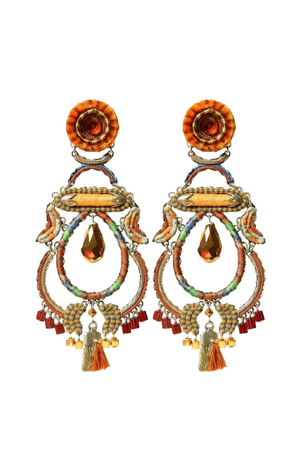 Ayala Bar Large Drop Earrings Mustard
