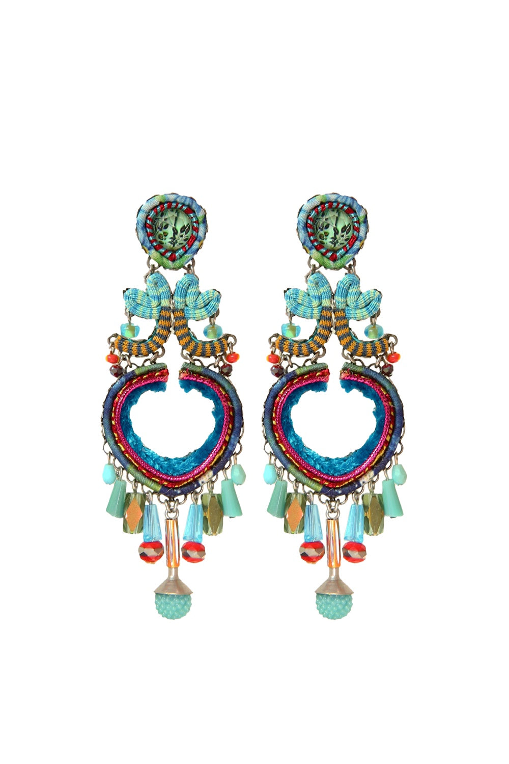 Ayala Bar Large Drop Earrings Blue