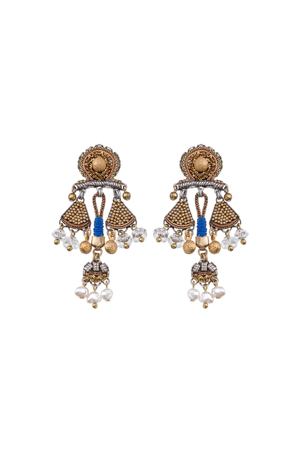 AYALA BAR CHANDELIER EARRINGS GOLD TOTEM SET ELARA