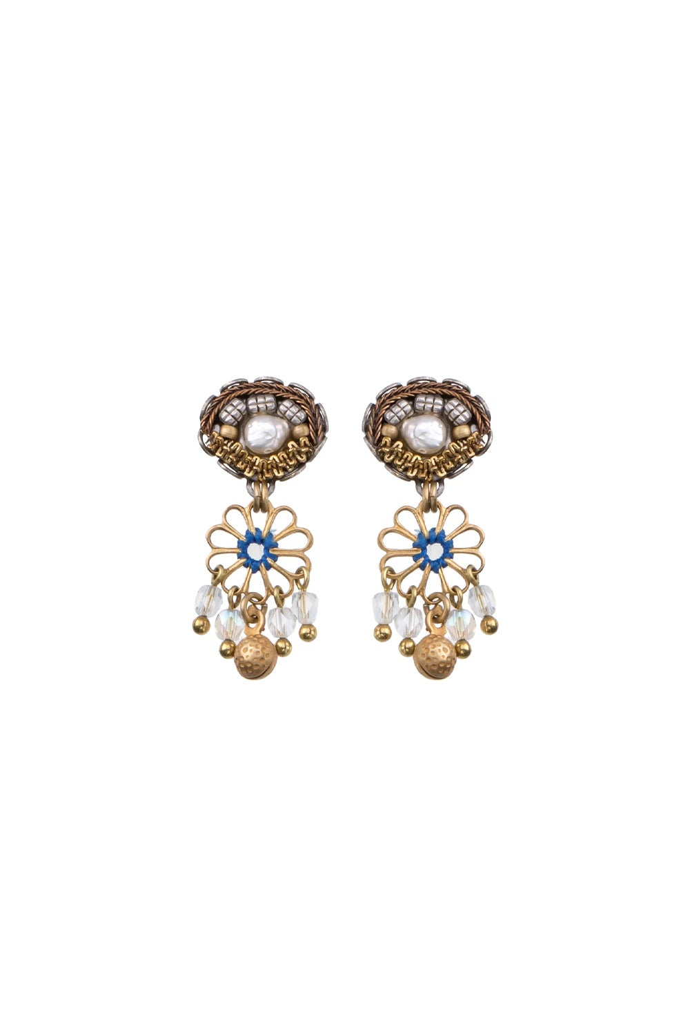 AYALA BAR GOLD FLOWER EARRINGS GOLD TOTEM SET ALTHEA