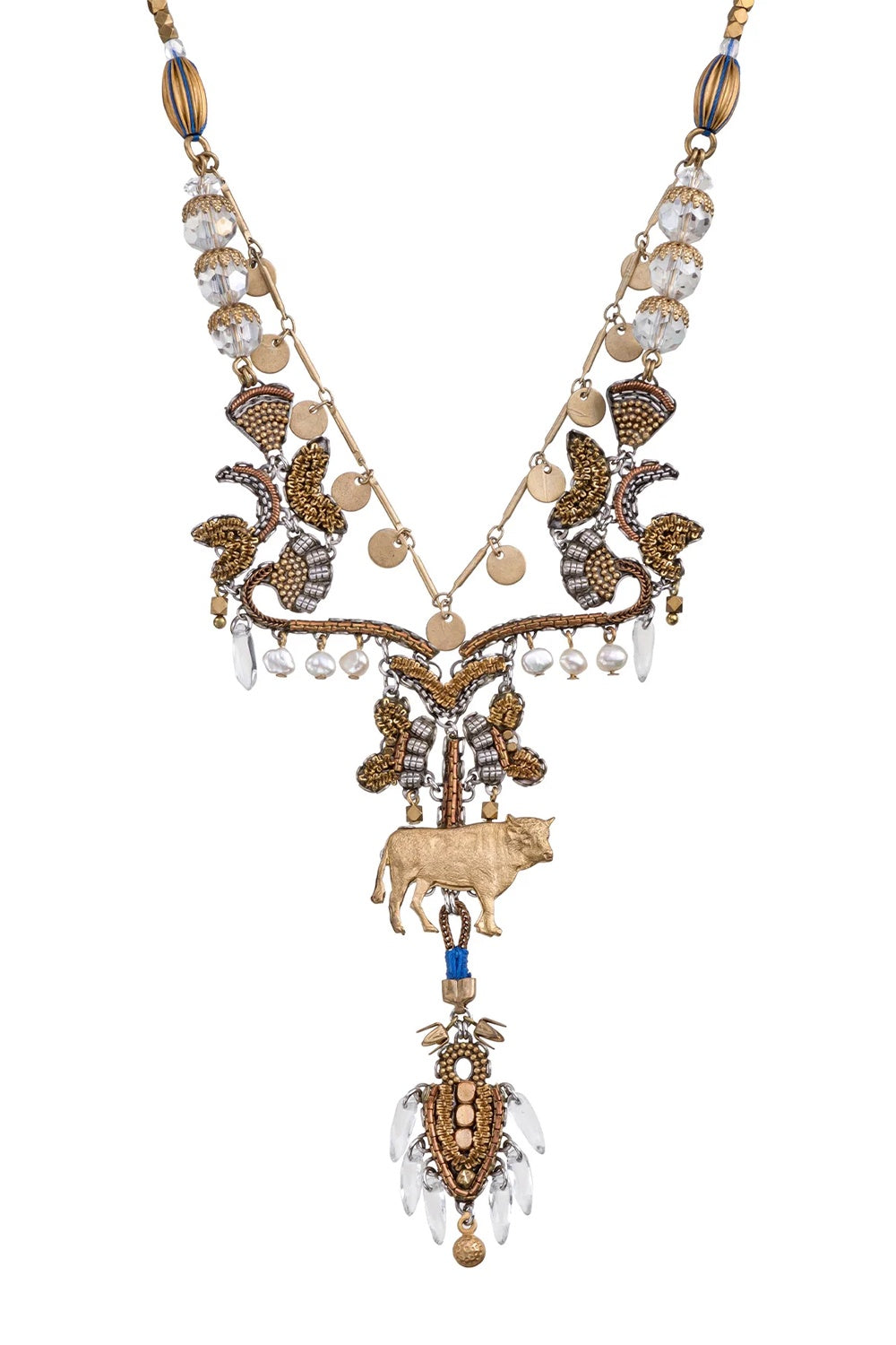 AYALA BAR GOLD STATEMENT NECKLACE GOLD TOTEM SET ZARINA