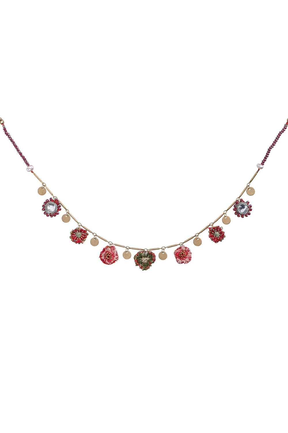 AYALA BAR FEMENINE NECKLACE EMBROIDERED GARDEN SET ISABELLA