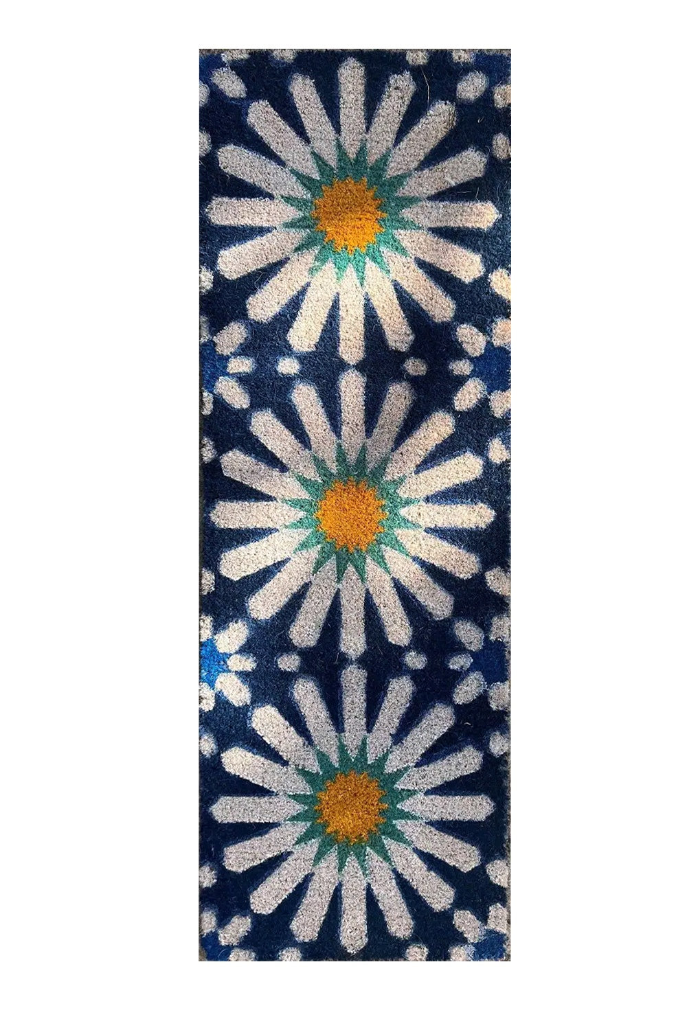 Anna Chandler Coir Doormat Casablanca Blue Long