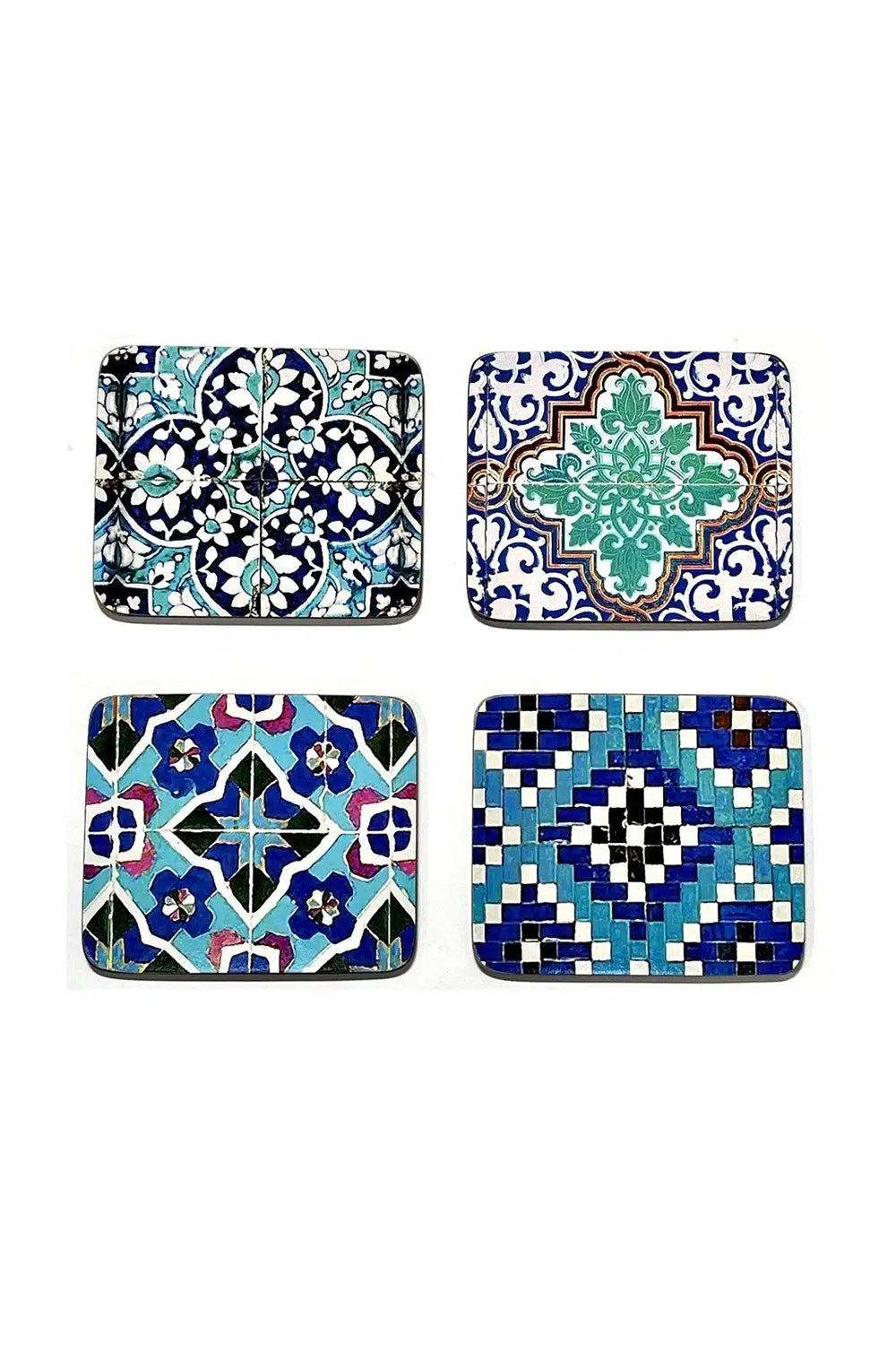 Anna Chandler Vases on Turquoise Coaster set of 4