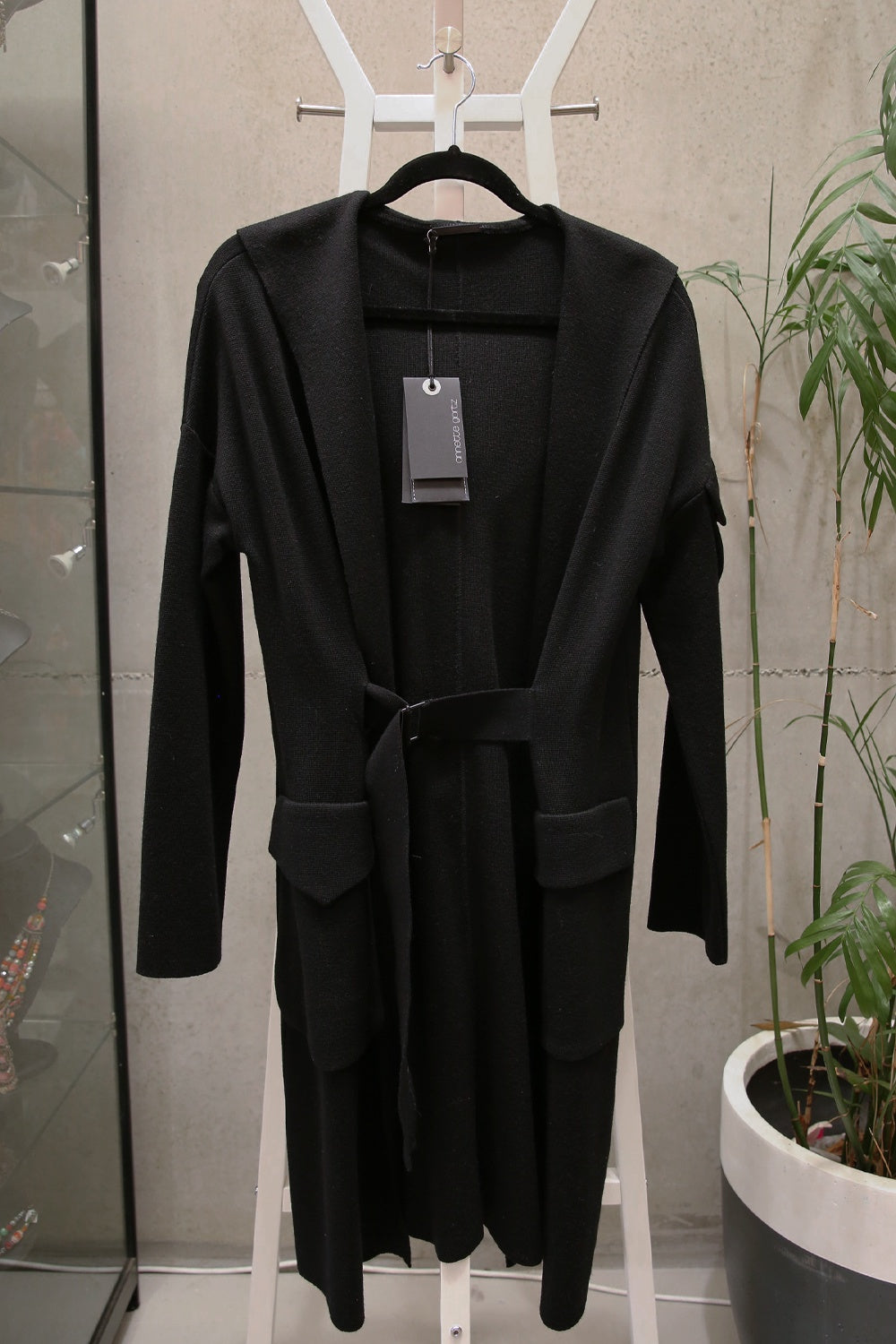 ANNETTE GORTZ KNITTED LONG LINE CARDIGAN BLACK