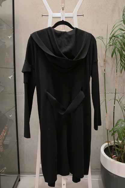 ANNETTE GORTZ KNITTED LONG LINE CARDIGAN BLACK