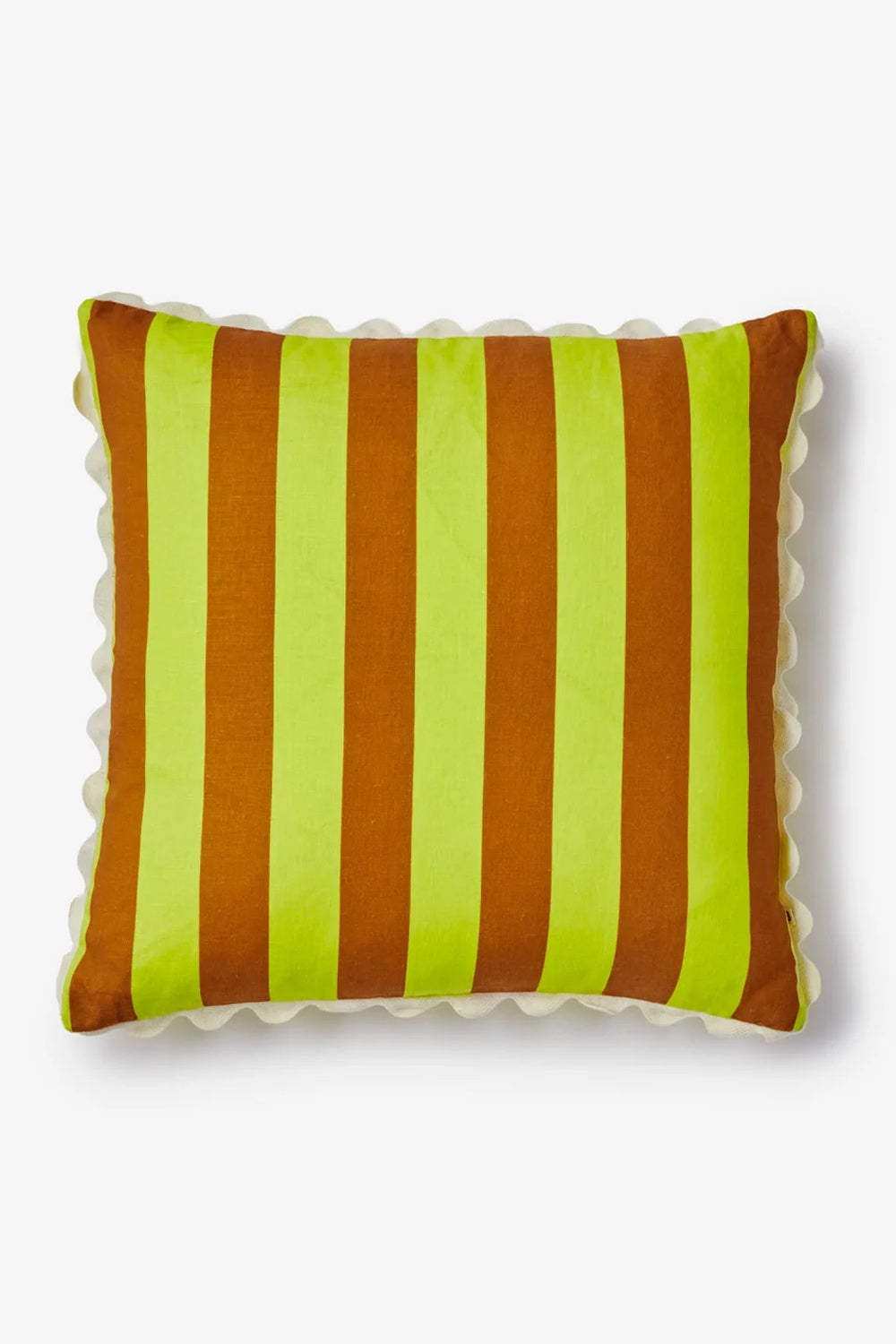Bonnie and Neil Bold Stripe Lime 60cm Cushion