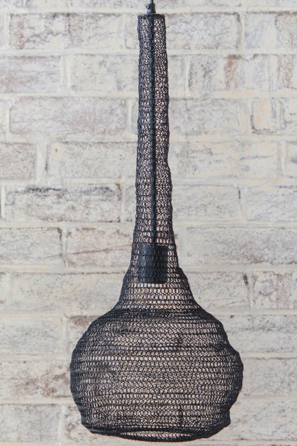CROCHET WIRE TEARDROP BLACK PENDANT LAMP