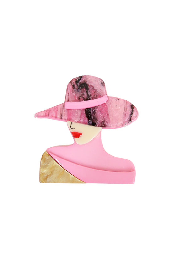 SIA BROOCH LADY WITH PINK HAT