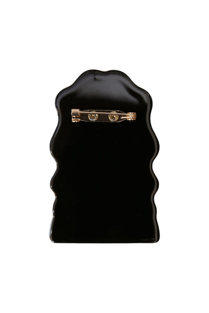 SIA BROOCH LONG HAIR BLACK