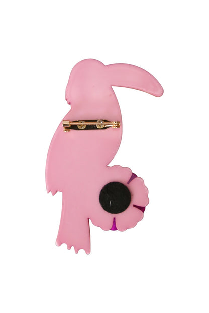 SIA BROOCH PARROT PINK