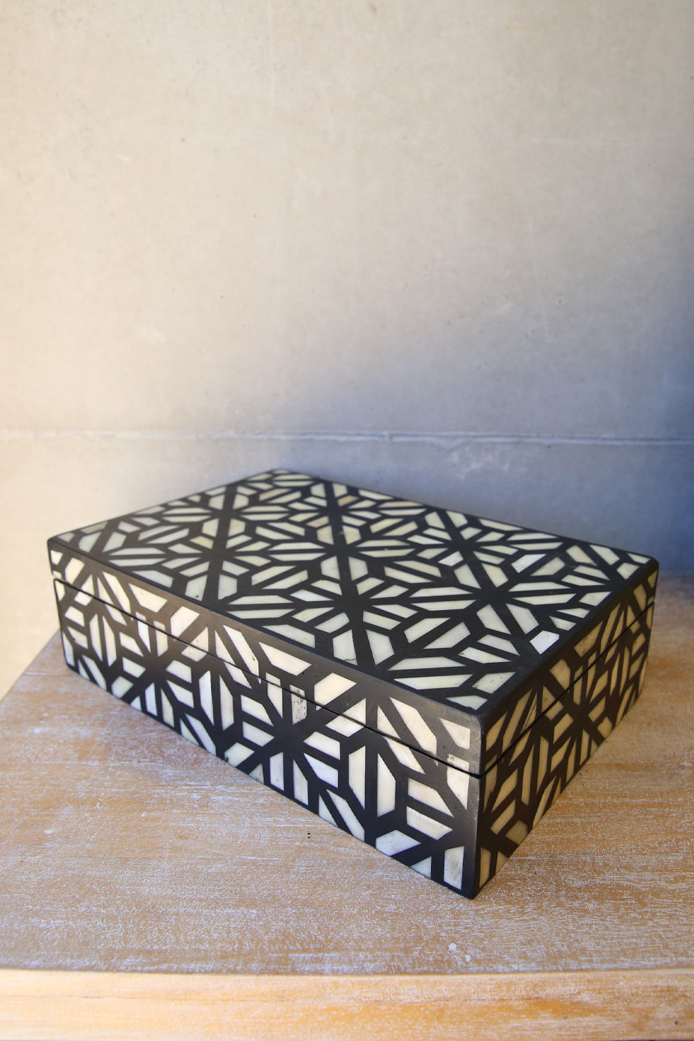 RUBY STAR TRADERS BONE INLAY BOX BLACK